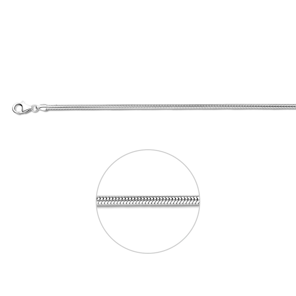 slang rond 2,4 mm zilver wit