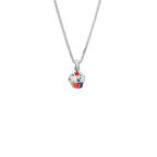collier cupcake emaille 36 + 4 cm zilver gerhodineerd
