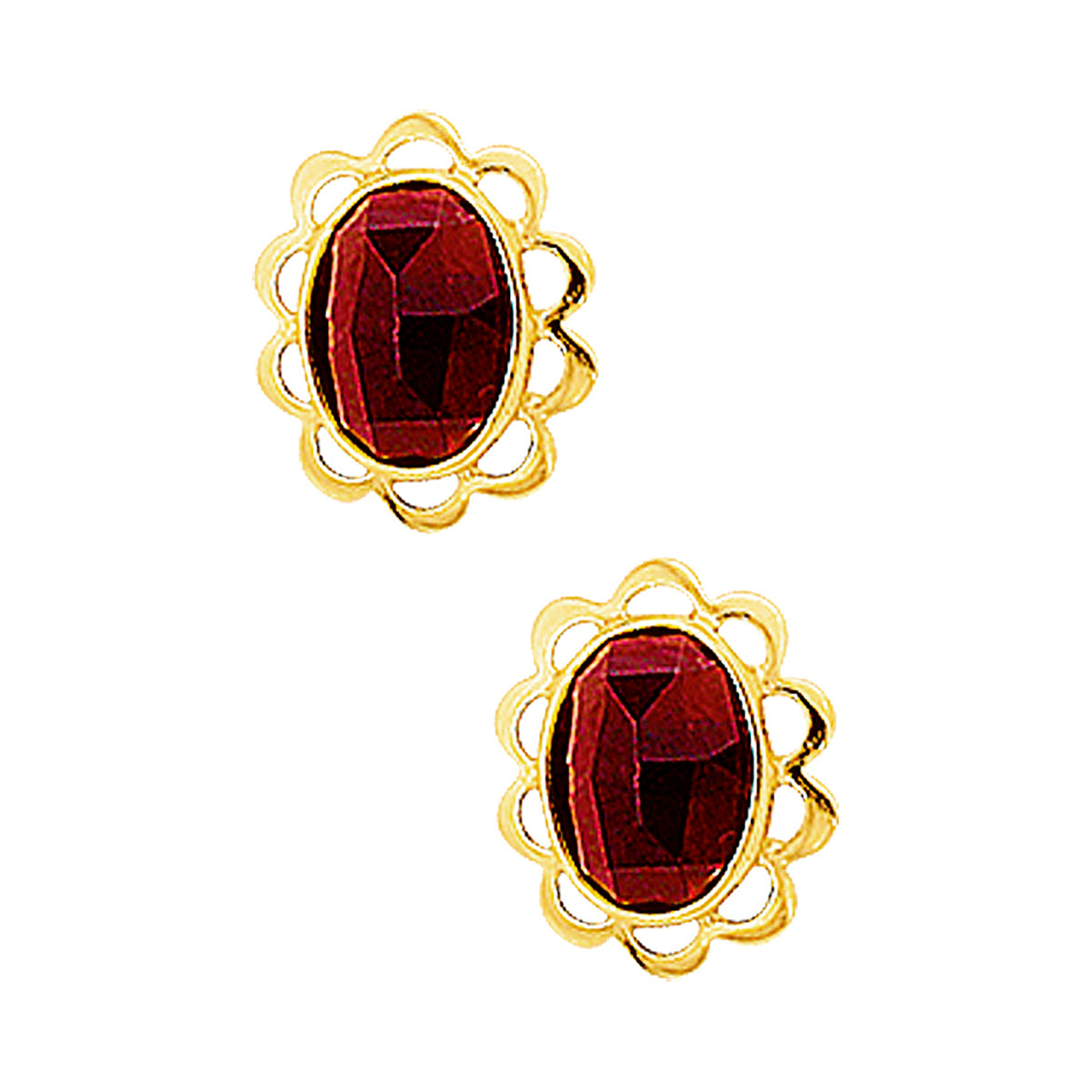 Ohrstecker Granat 14K Gelbgold