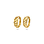 klapoorringen gevlochten 13 mm 14K geelgoud