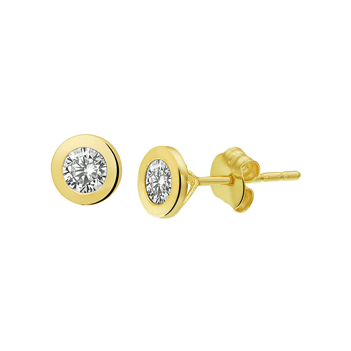 9K Ohrstecker Zirkonia 5,5 mm 9K Gelb