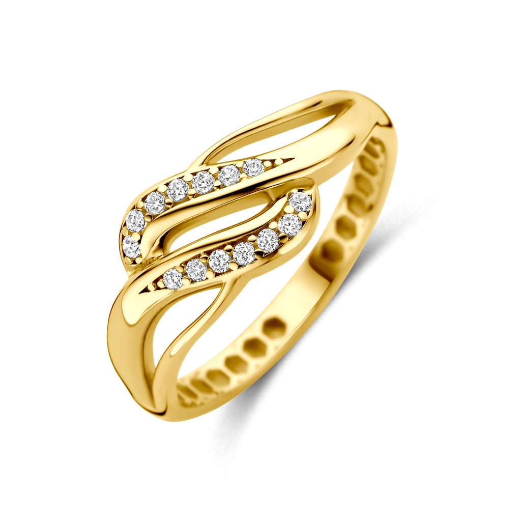 ring zirkonia 14K geelgoud