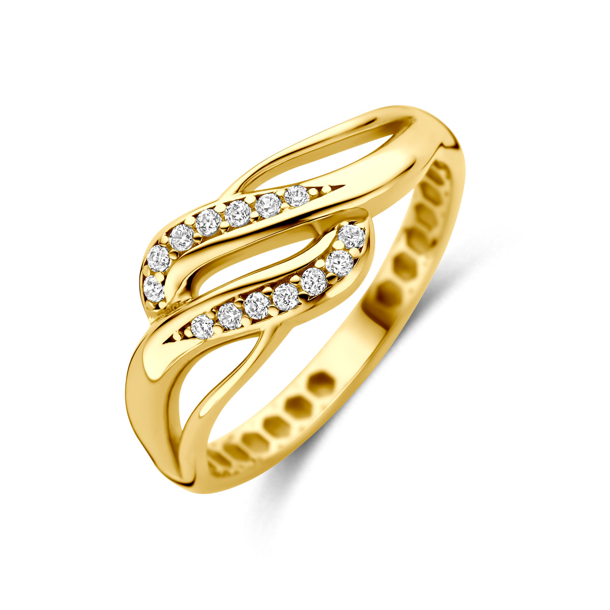 ring zirkonia 14K geelgoud