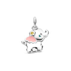Anhänger Emaille Elefant Zirkonia 17 mm Silber rhodiniert