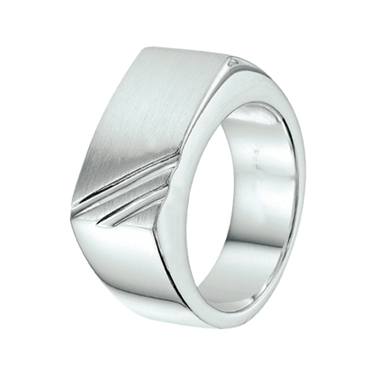 Ring Poly/Mattsilber weiß
