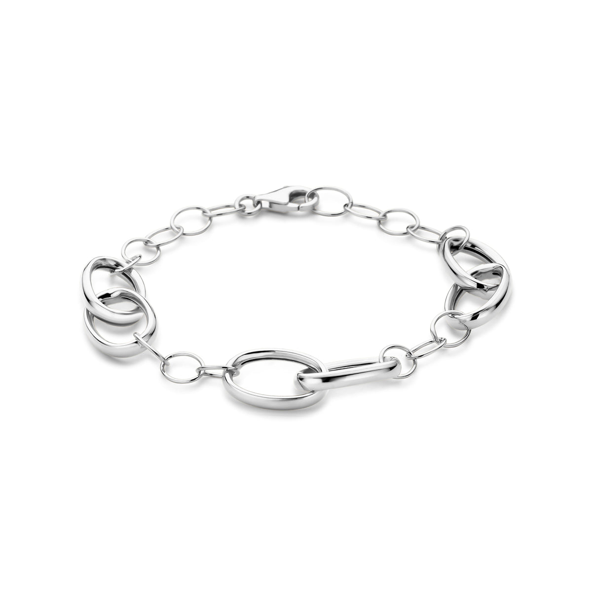 Armband 11 mm 19 cm rhodiniertes Silber