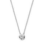 Halskette Zirkonia 41 + 4 cm Silber rhodiniert