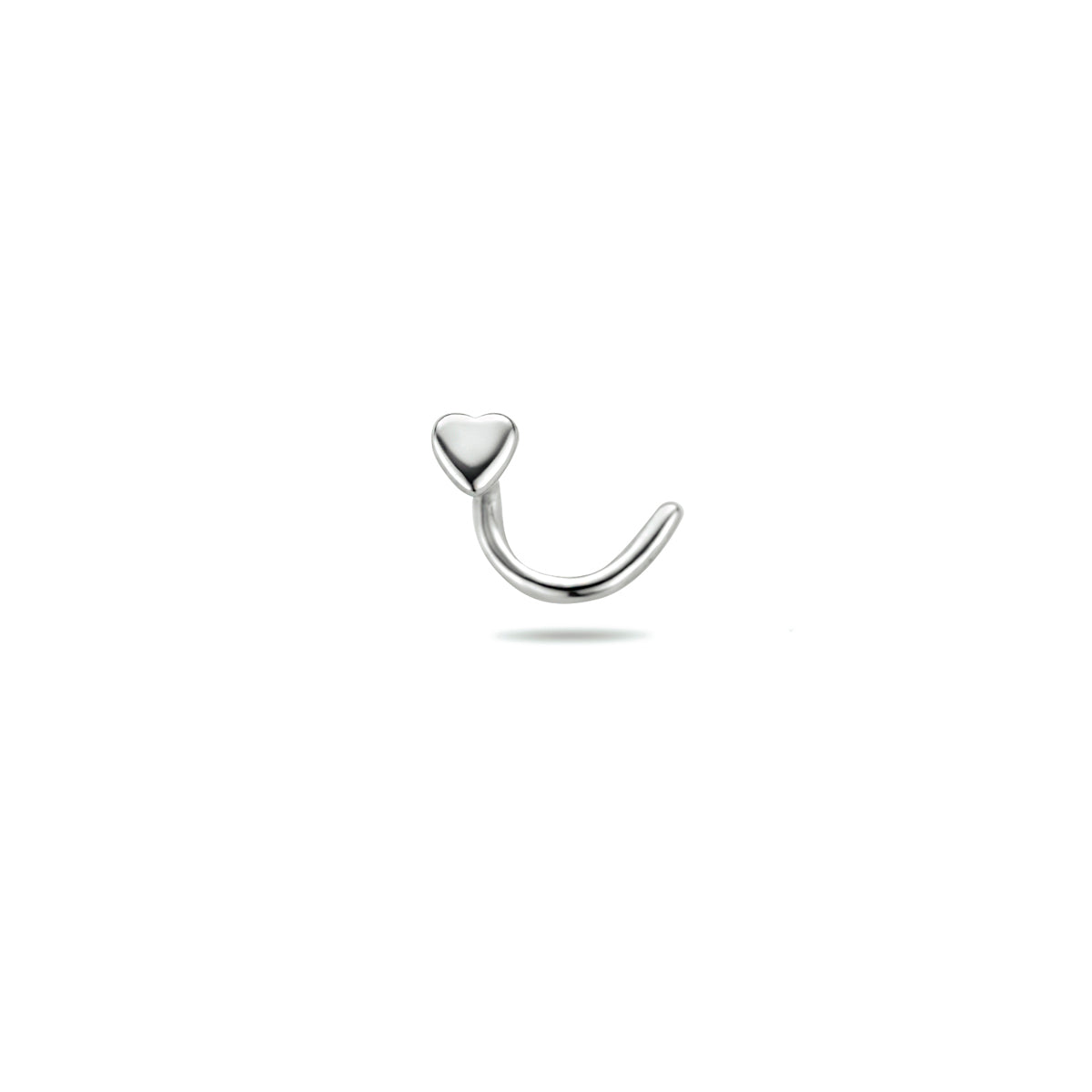 Curl-Nasenstecker Herz aus Silber rhodiniert