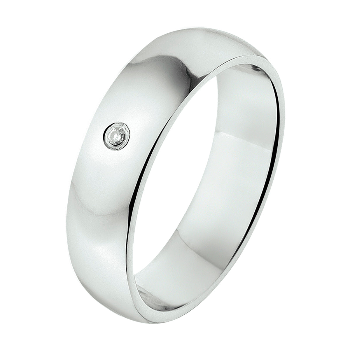 ring a301 - 5 mm - 0.01ct h si zilver gerhodineerd