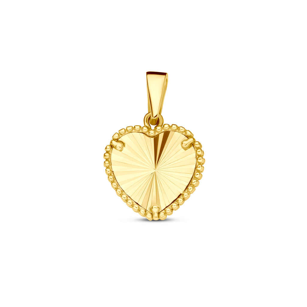 hanger hart gediamanteerd 14K geelgoud