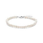 Armband Perlen 18 + 3 cm rhodiniertes Silber