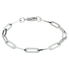 Armband Büroklammer Vierkantrohr 5,0 mm 19 cm Silber rhodiniert