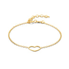 Armband Herz 16 + 3 cm 3 Mikron Silber vergoldet (gelb)
