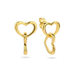 oorhangers hartjes 13 mm 1 micron zilver verguld (geel)