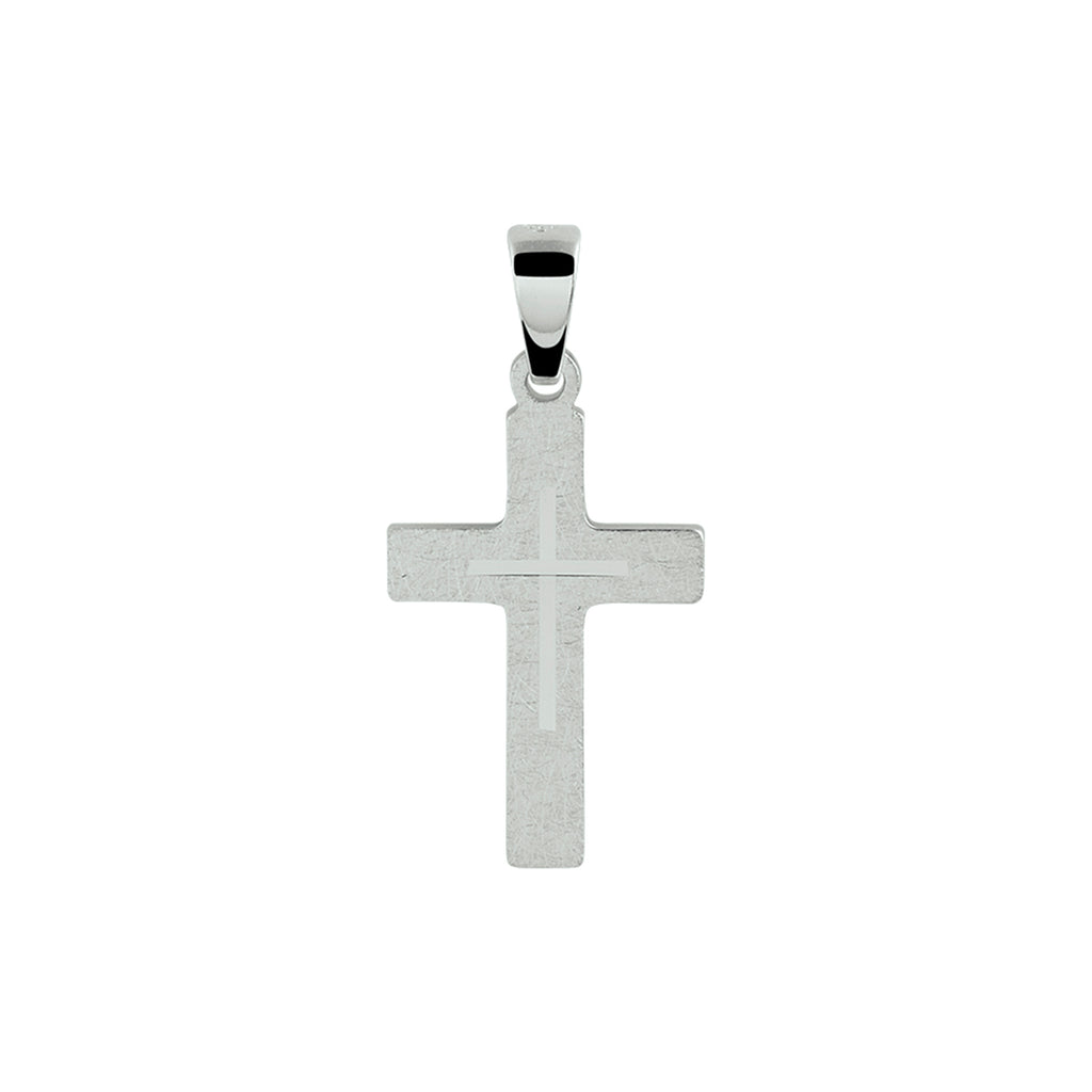 Anhänger Kreuz Silber rhodiniert