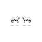 oorknoppen paard 8,5 mm zilver wit