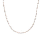 collier parels 41 + 4 cm zilver gerhodineerd