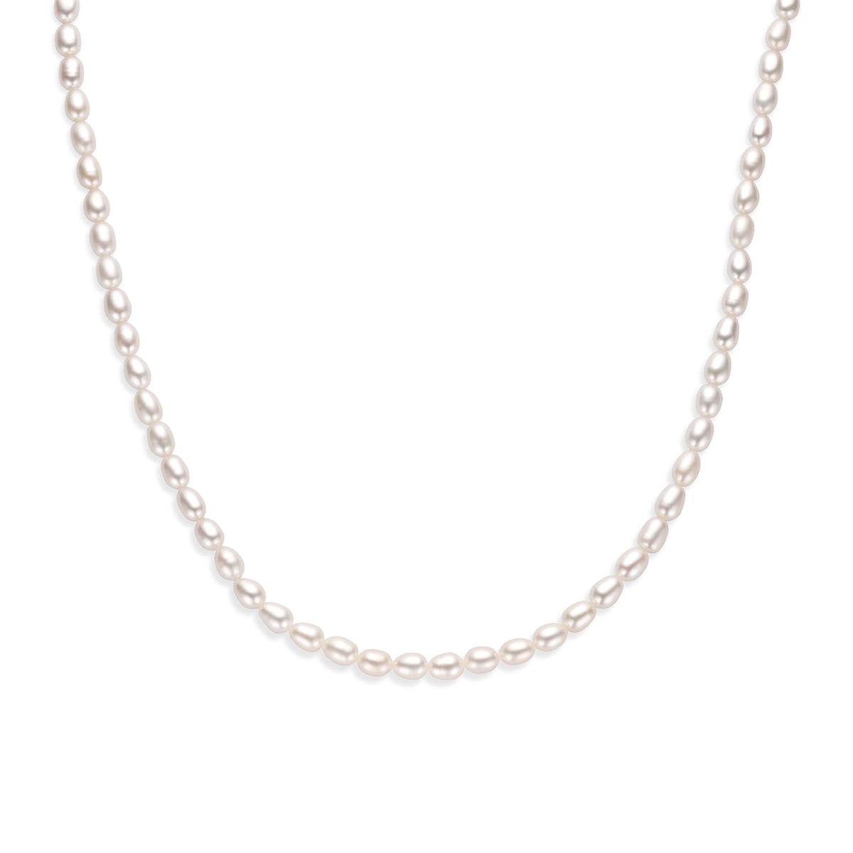collier parels 41 + 4 cm zilver gerhodineerd