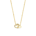 collier hartje zirkonia 40 - 42 - 44 cm 14K geelgoud
