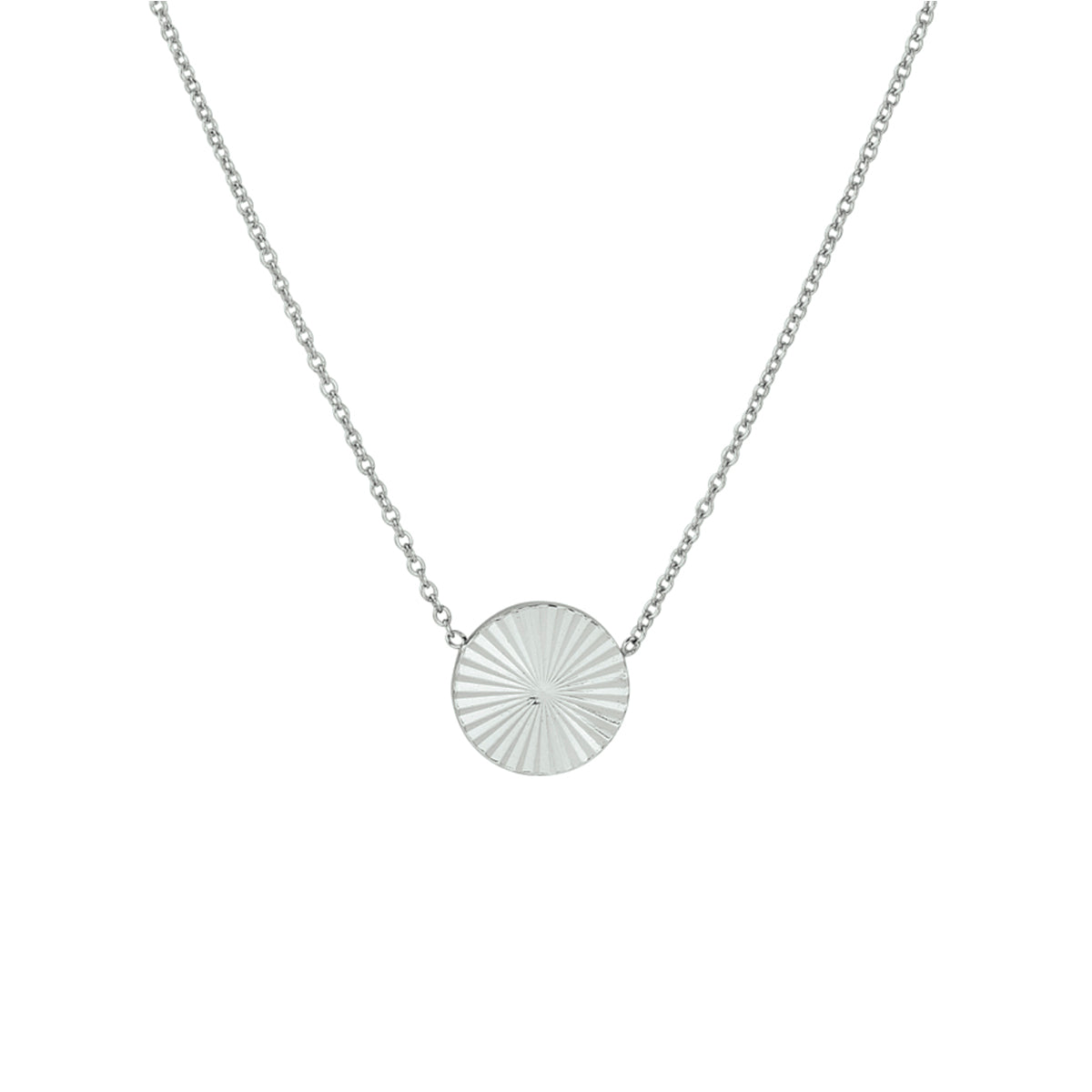 Halskette runder Diamant 40 + 5 cm Silber rhodiniert