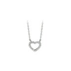 Halskette Herz Zirkonia 1,0 mm 40 + 4 cm Silber rhodiniert