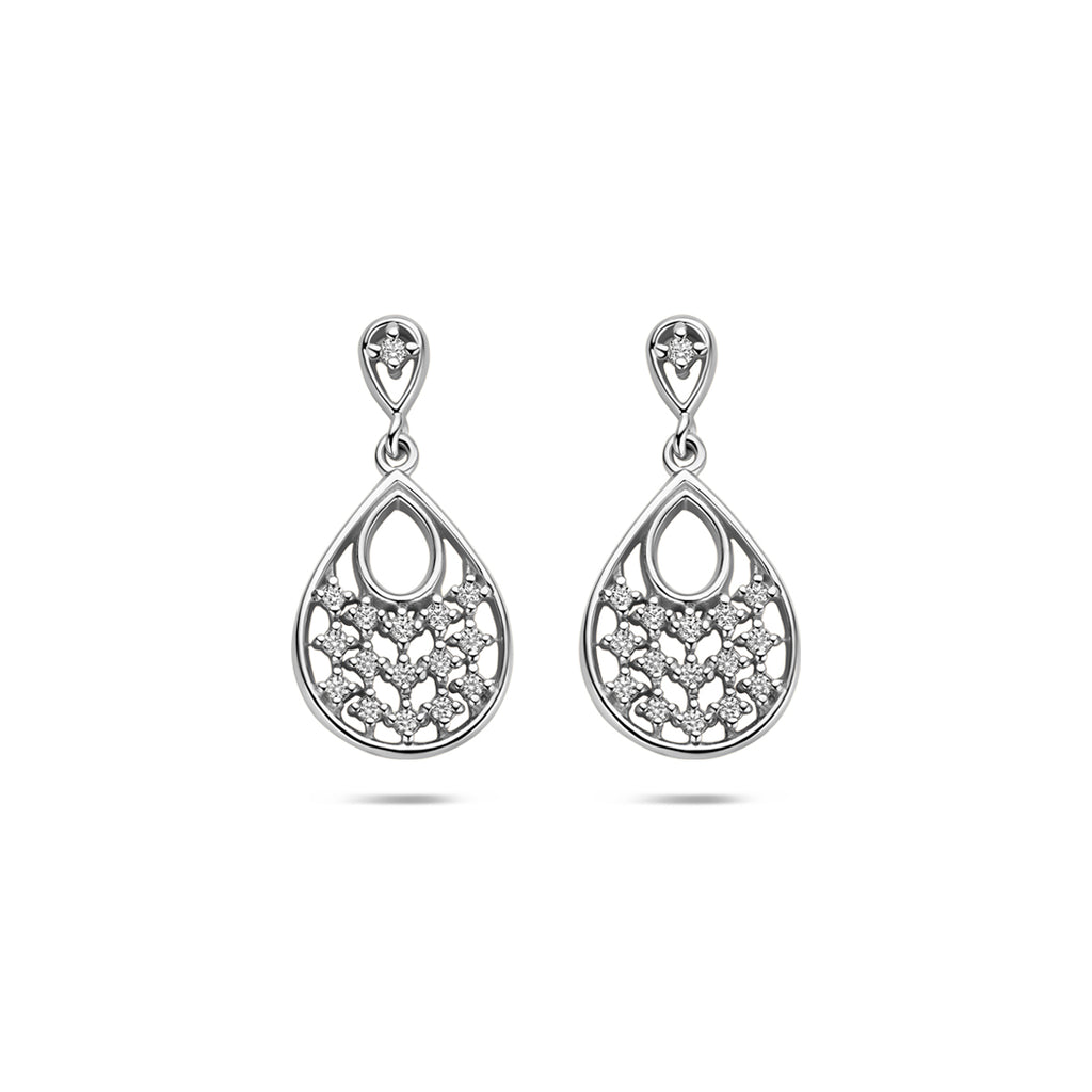 oorhangers zirkonia 19 mm zilver gerhodineerd