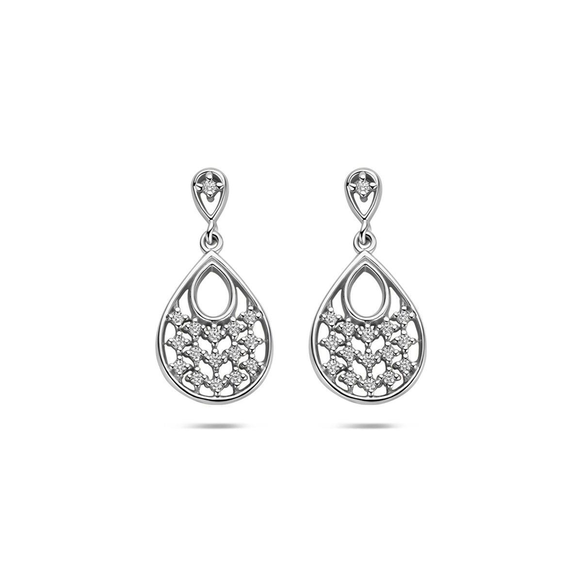 oorhangers zirkonia 19 mm zilver gerhodineerd