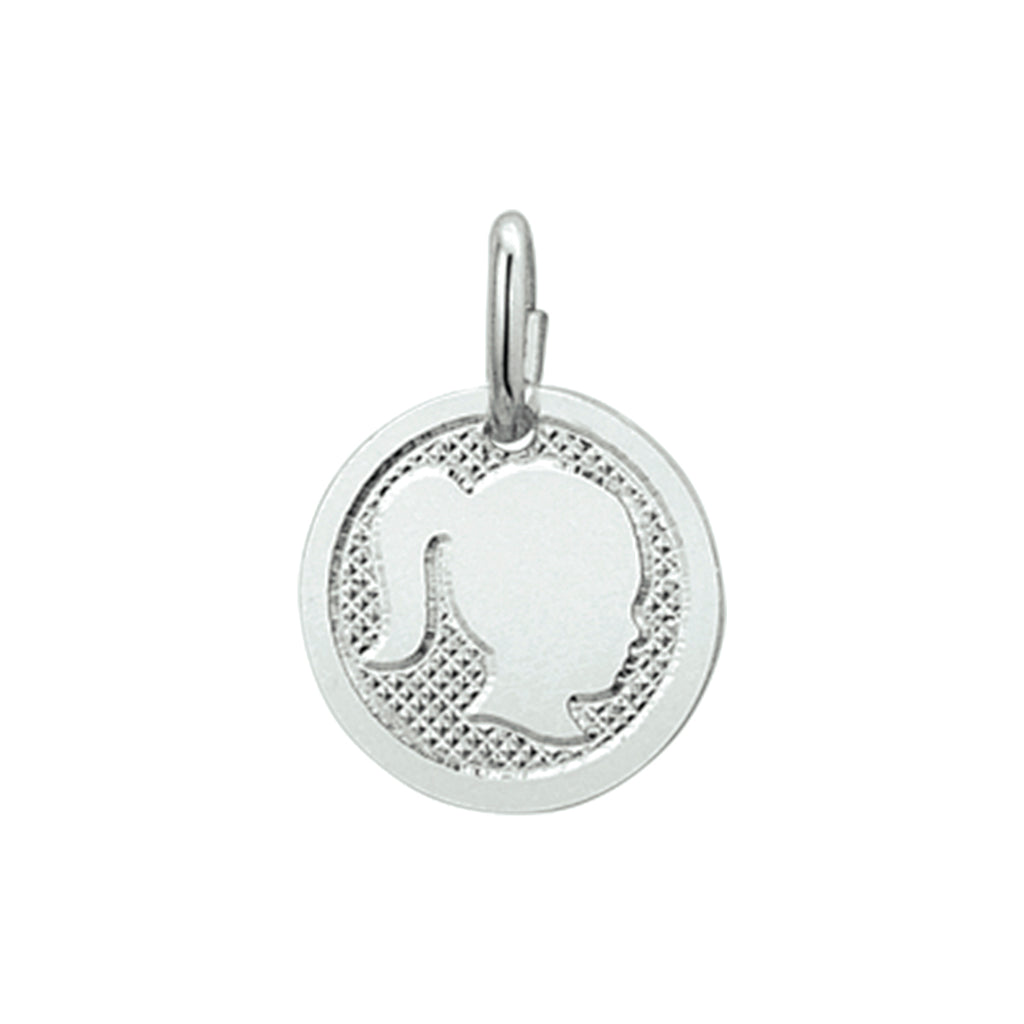 hanger meisje poli/mat zilver gerhodineerd