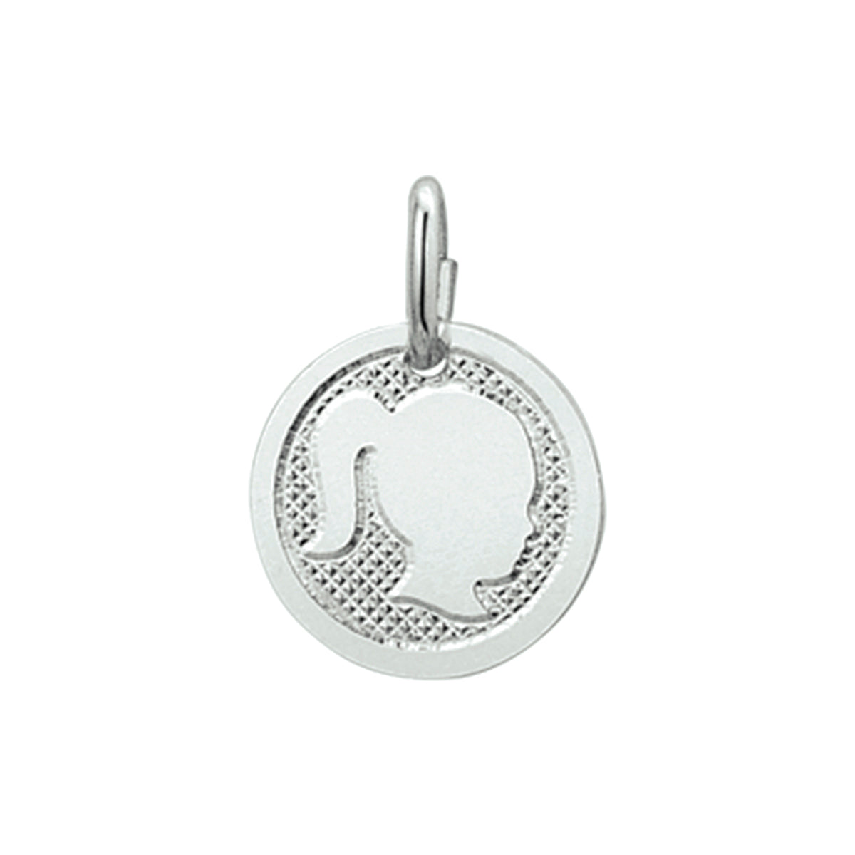 hanger meisje poli/mat zilver gerhodineerd