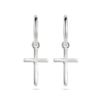 Kreuz-Ohrringe aus rhodiniertem Silber