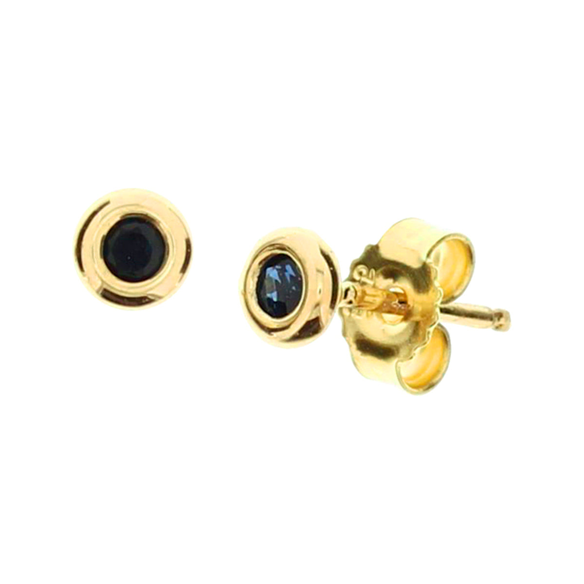 Saphir-Ohrstecker aus 14-karätigem Gelbgold