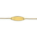 Gravurarmband Gourmet-Kette 4 Seiten geschliffene Platte 7,5 mm 14K Gelbgold