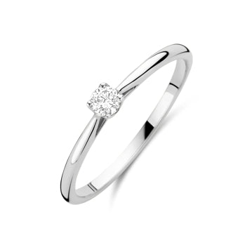 Ring Laborgezüchteter Diamant 0,10ct H SI 14K Weißgold