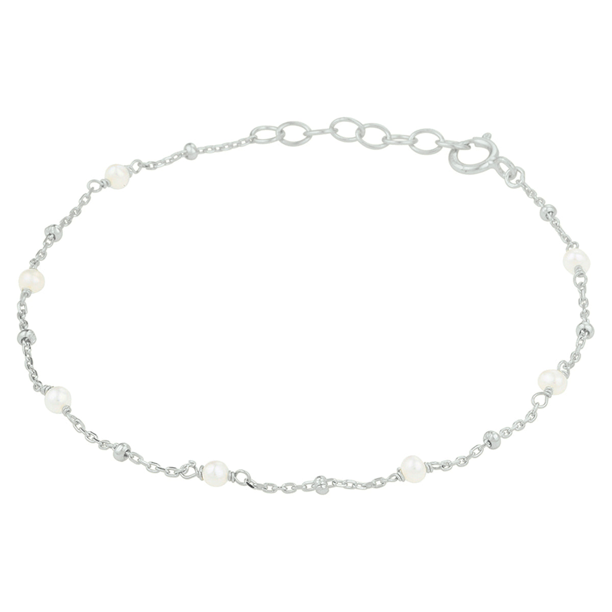armband parel 16,5 + 2 cm zilver gerhodineerd