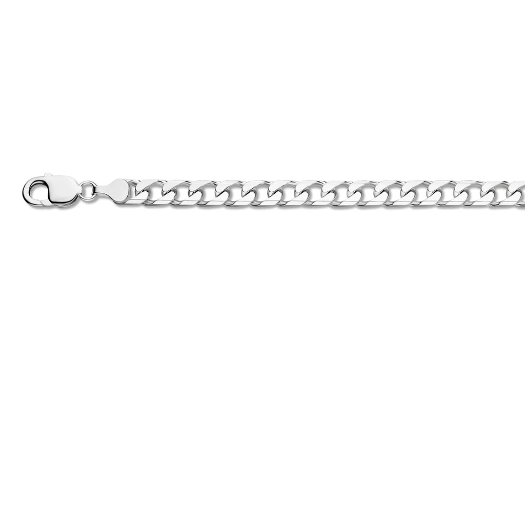 Gourmetkette 8-seitig geschliffen 7,5 mm Silber weiß