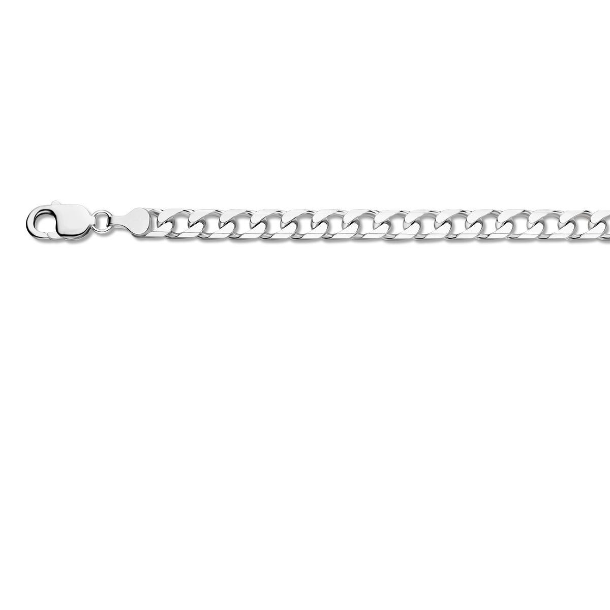 Gourmetkette 8-seitig geschliffen 7,5 mm Silber weiß