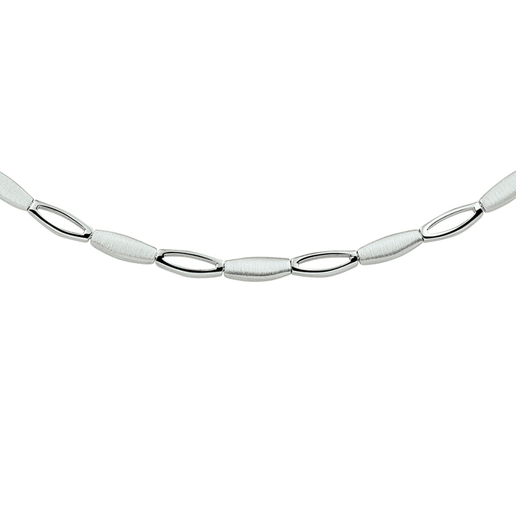 collier poli/mat 4,2 mm 45 cm zilver gerhodineerd