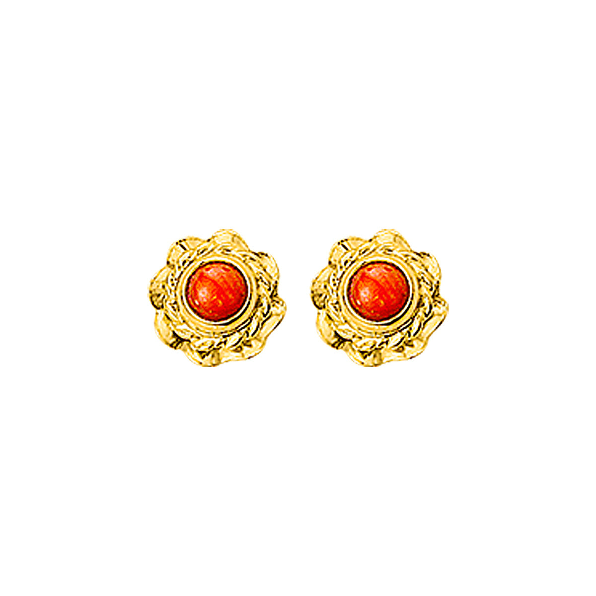 Ohrstecker Koralle 14K Gelbgold