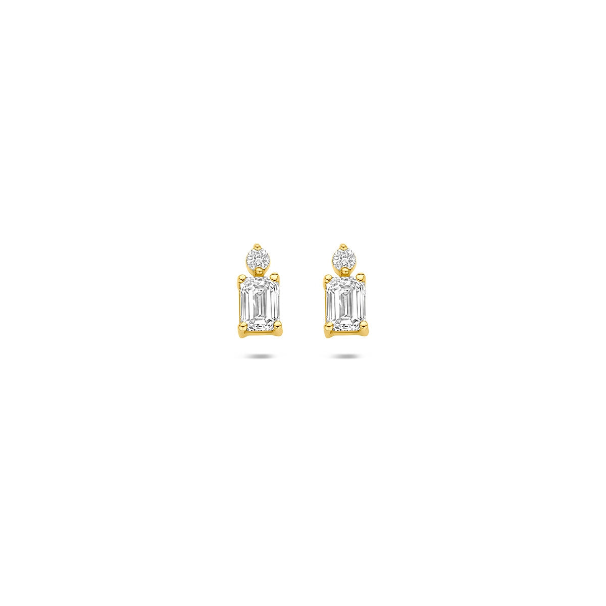 oorknoppen lab grown diamant 0.32ct (2x 0.16ct) g vs 6,5 mm 14K geelgoud