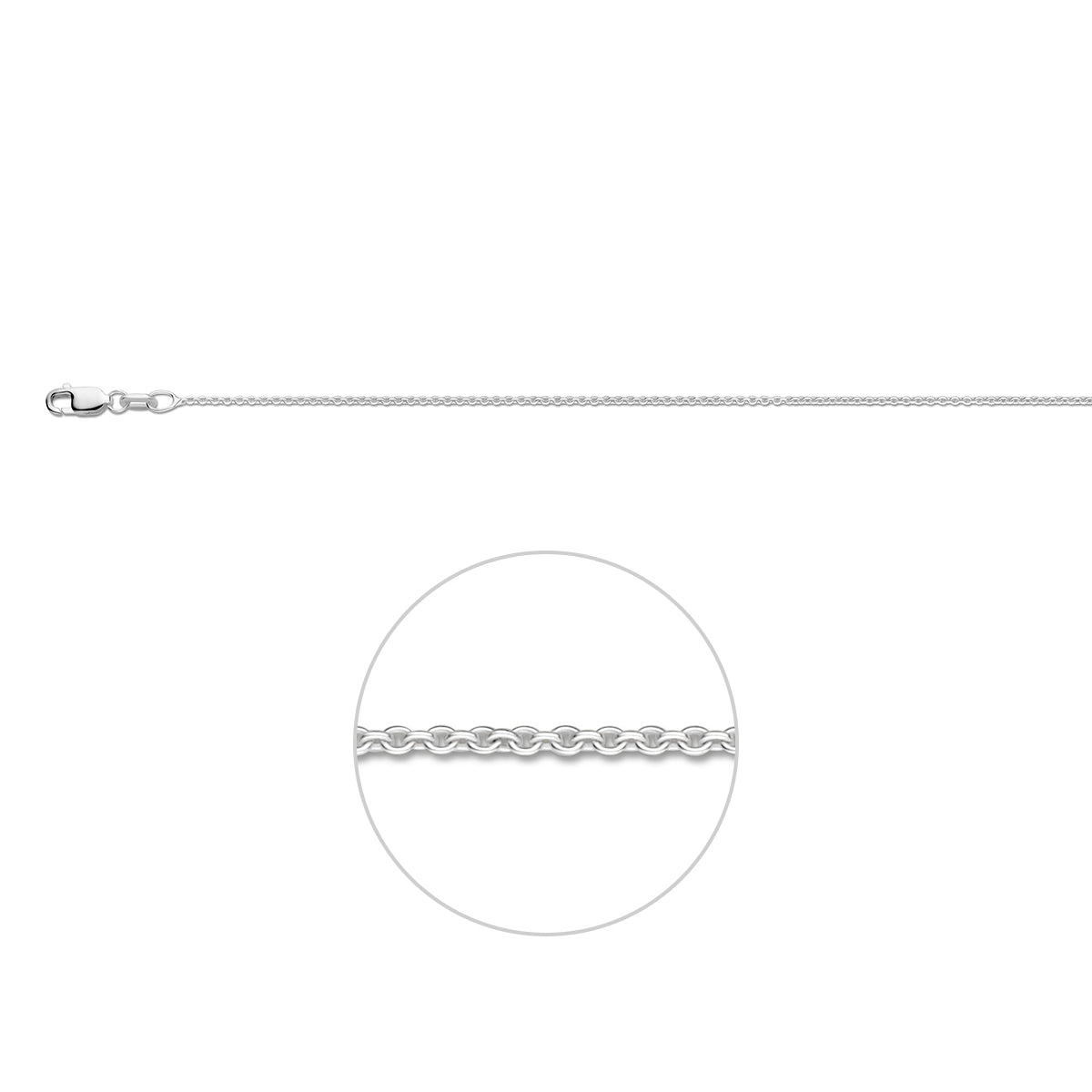 Anker rund 1,1 mm Silber weiß