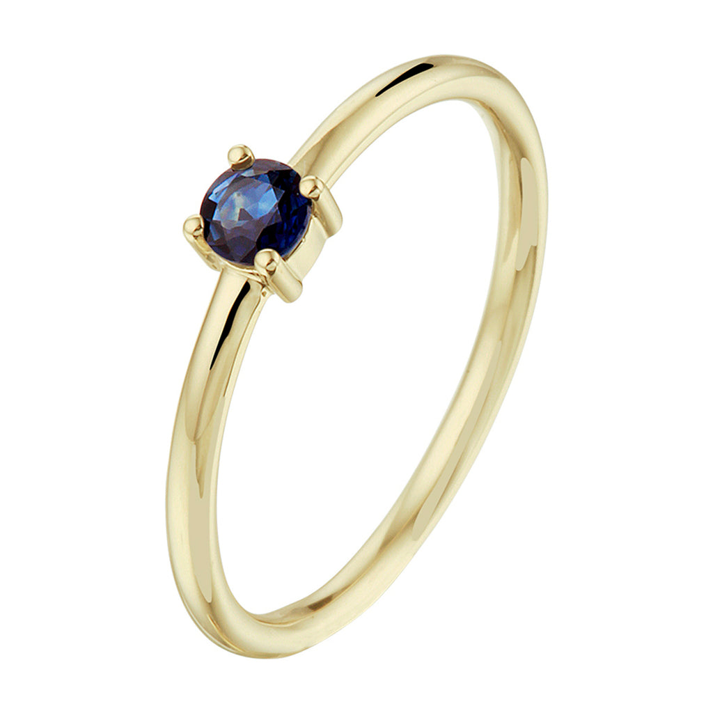 ring saffier 14K geelgoud