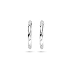 Steckerohrringe gedreht 18,5 mm rhodiniertes Silber