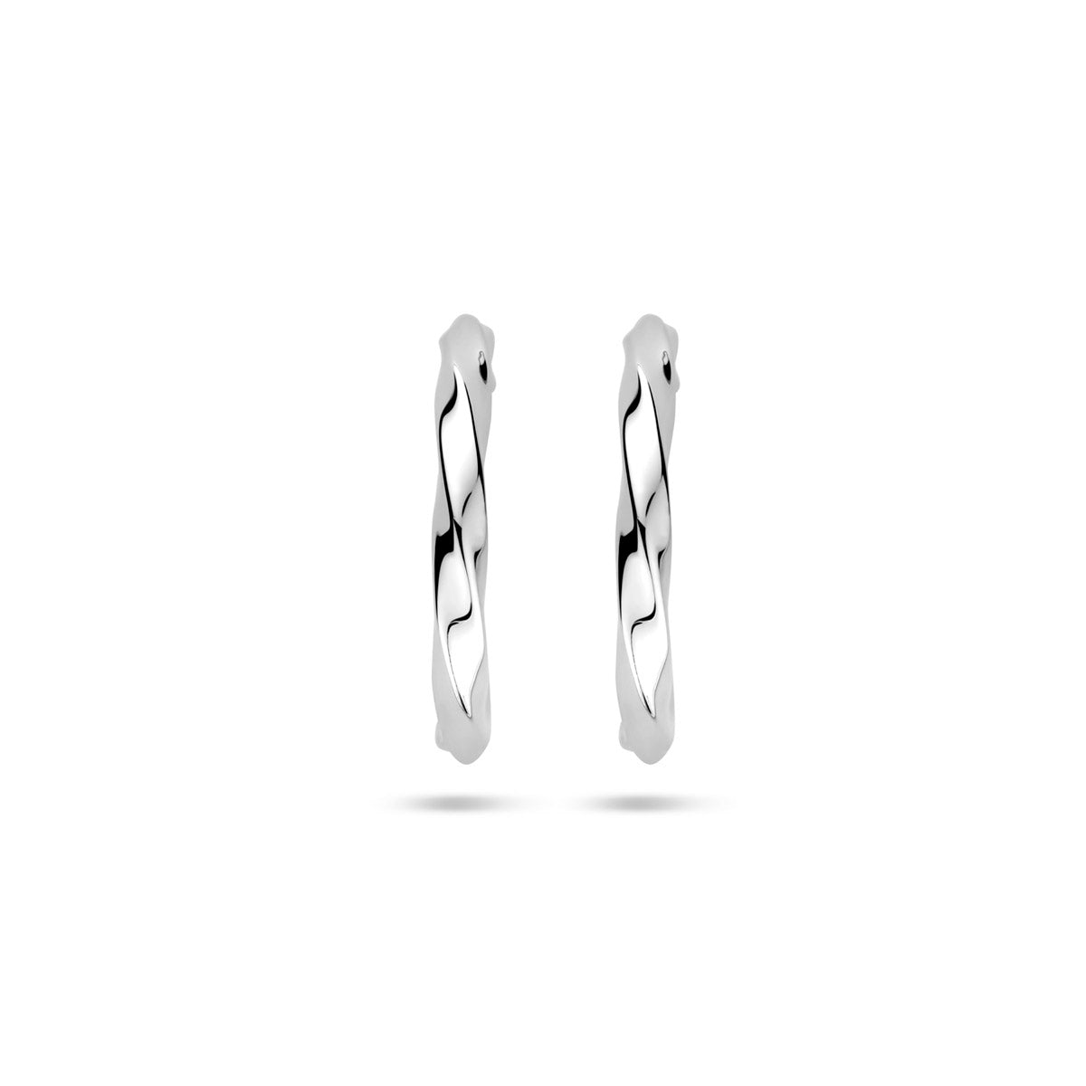 Steckerohrringe gedreht 18,5 mm rhodiniertes Silber