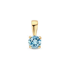 Anhänger Blautopas 9 mm 14K Gelbgold