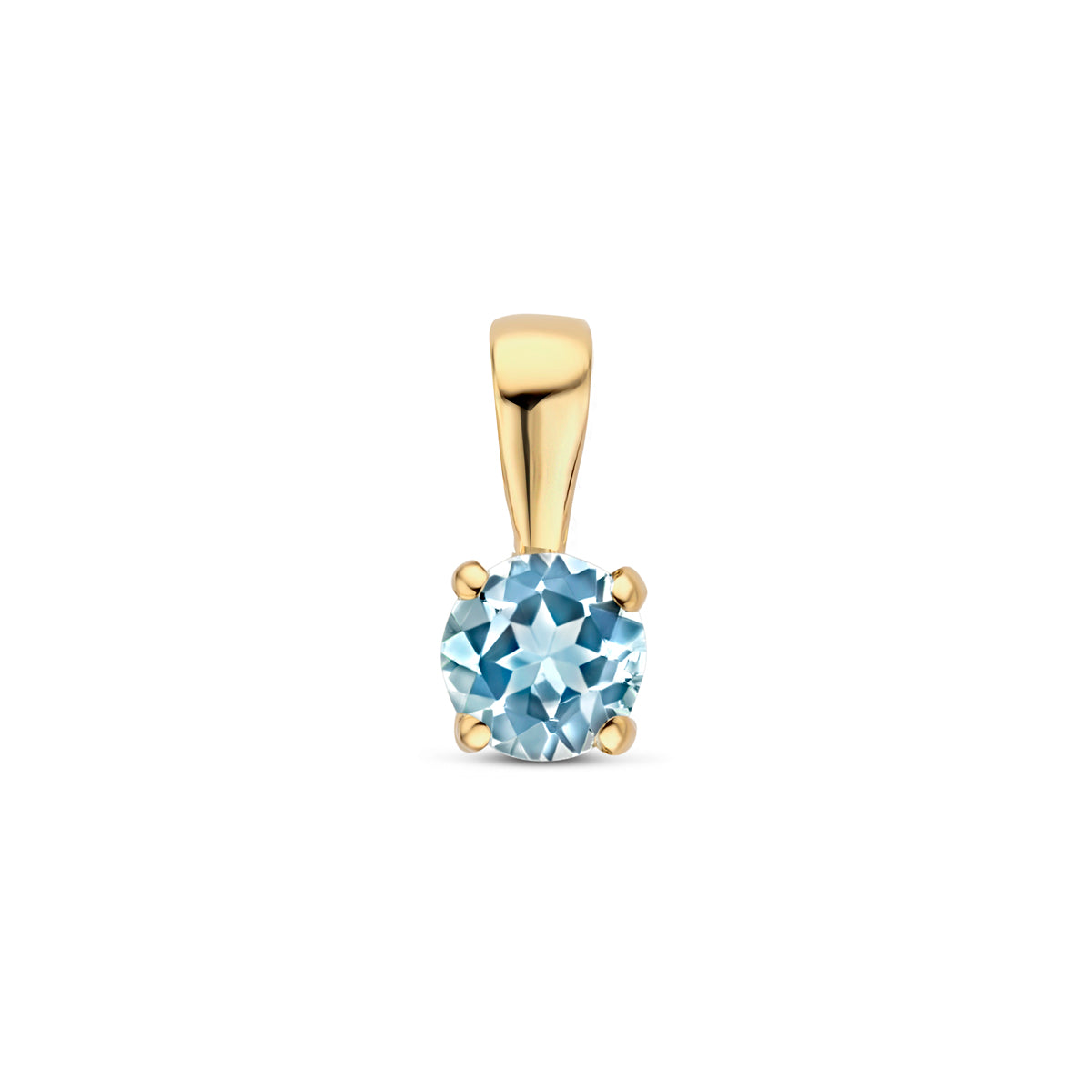 Anhänger Blautopas 9 mm 14K Gelbgold