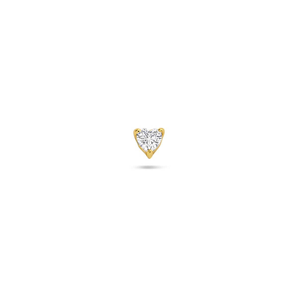 Flatback-Piercing Zirkonia Herzchen 3,5 mm 1 Mikron vergoldet (Gelb)