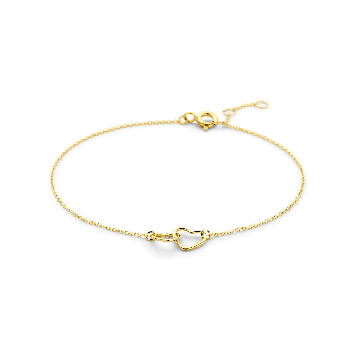 Armband Herzen 16,5 - 17,5 - 18,5 cm 14K Gelbgold