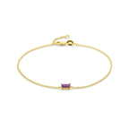 Armband Amethyst 16,5 - 18 cm 14K Gelbgold