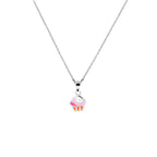 Halskette Cupcake Emaille 36 + 4 cm Silber rhodiniert