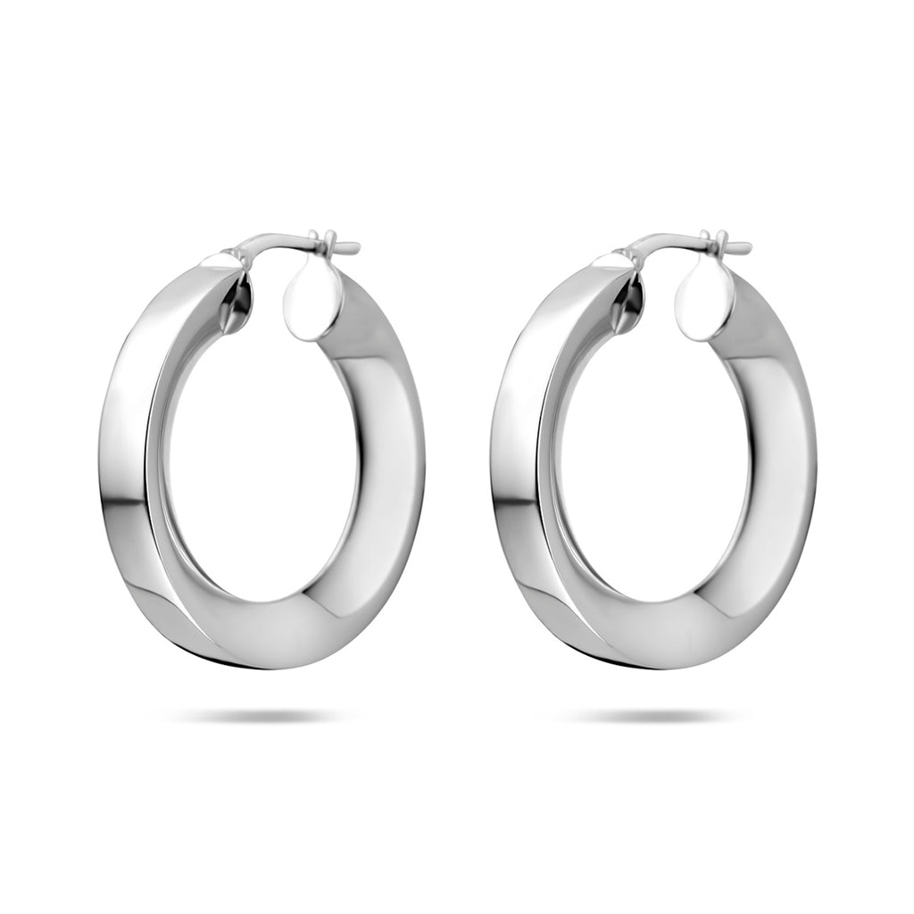 oorringen driehoekige buis 5 mm zilver gerhodineerd